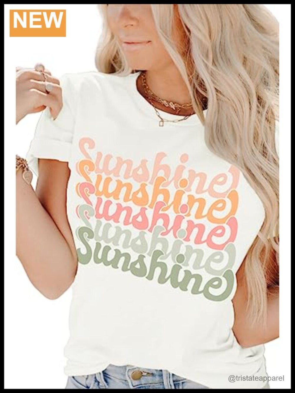 Funny Sunshine Graphic T-Shirt Short Sleeve Cotton Blend Crew Neck Cute Casual